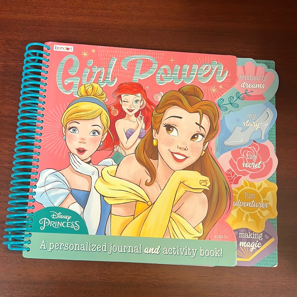Girl Power Disney Princess Spiral Bound - A personalized journal/activity book!